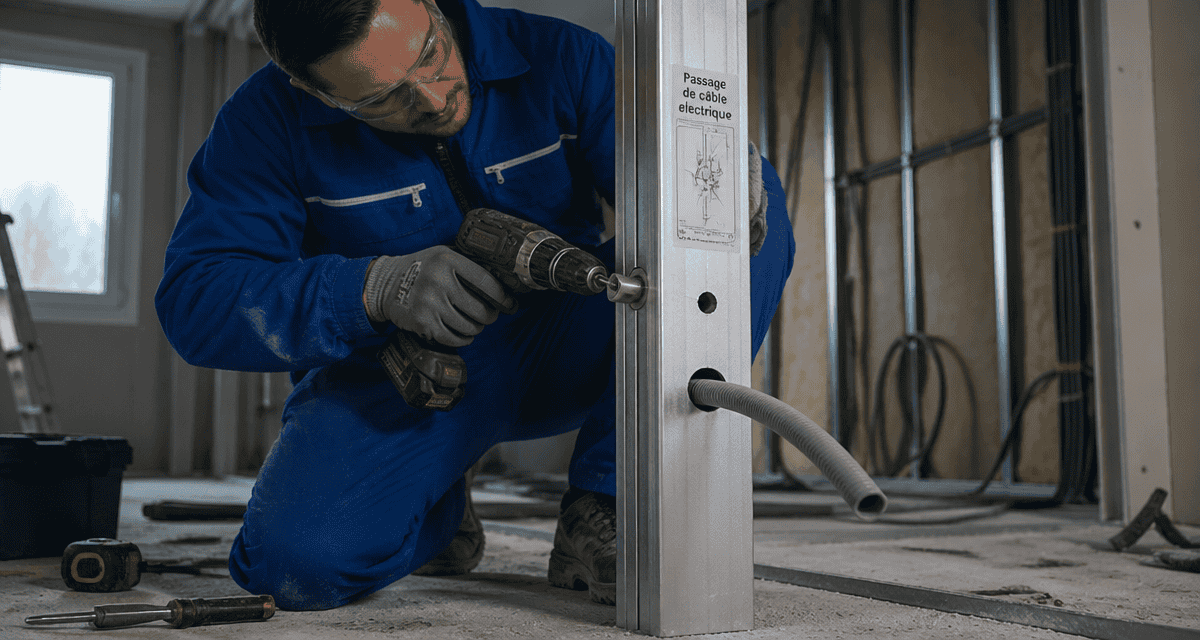 passage câble électrique dans cloison placo norme