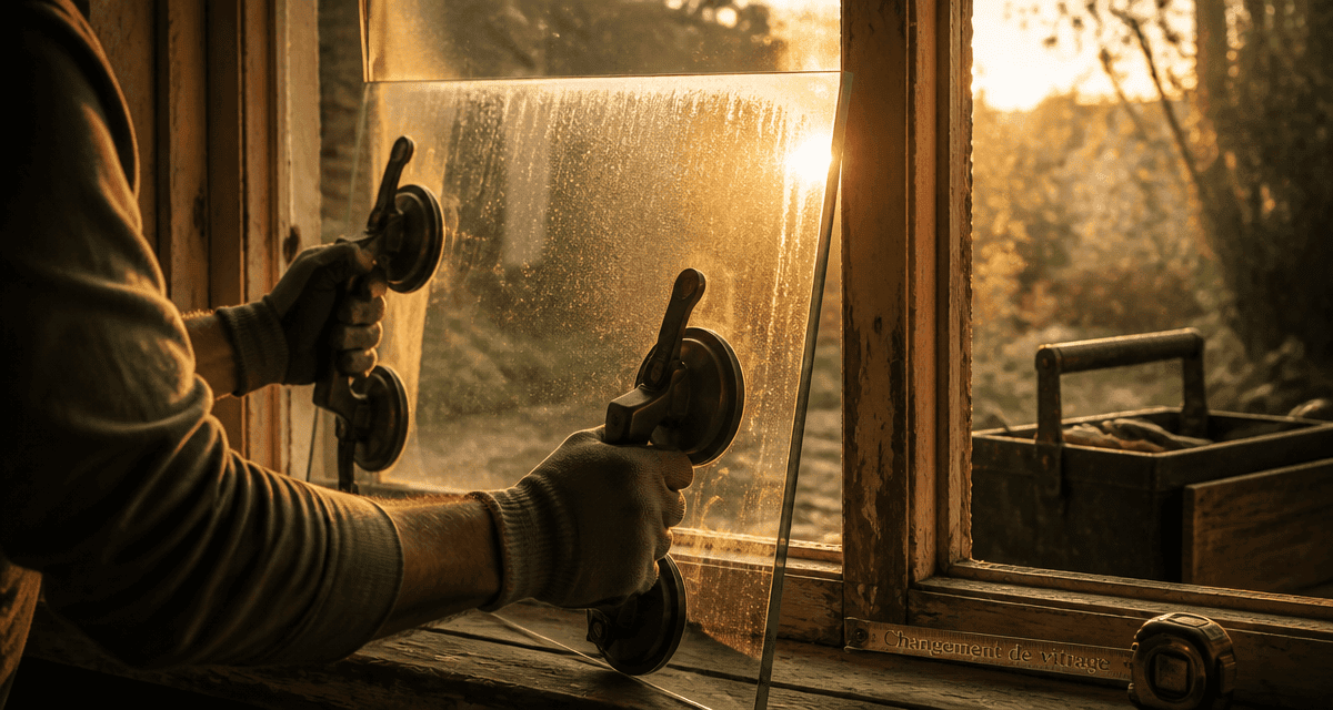 changer un double vitrage sur fenêtre bois artisan