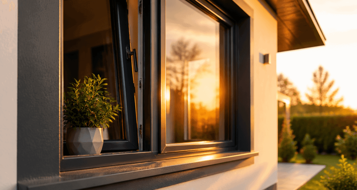 fenêtre gris anthracite pvc ouverte façade