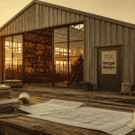 hangar aménagé en maison avec travaux et matériaux