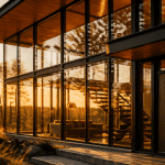 Maison mur rideau façade vitrée contemporaine