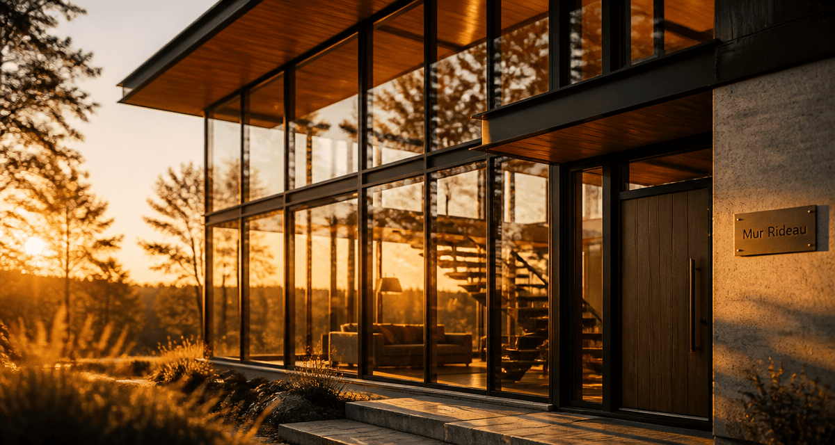 Maison mur rideau façade vitrée contemporaine