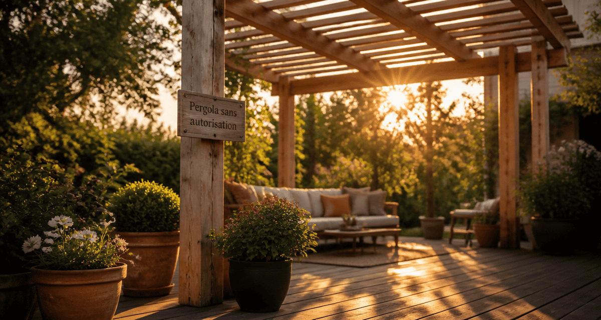 Pergola démontable sans autorisation sur terrasse