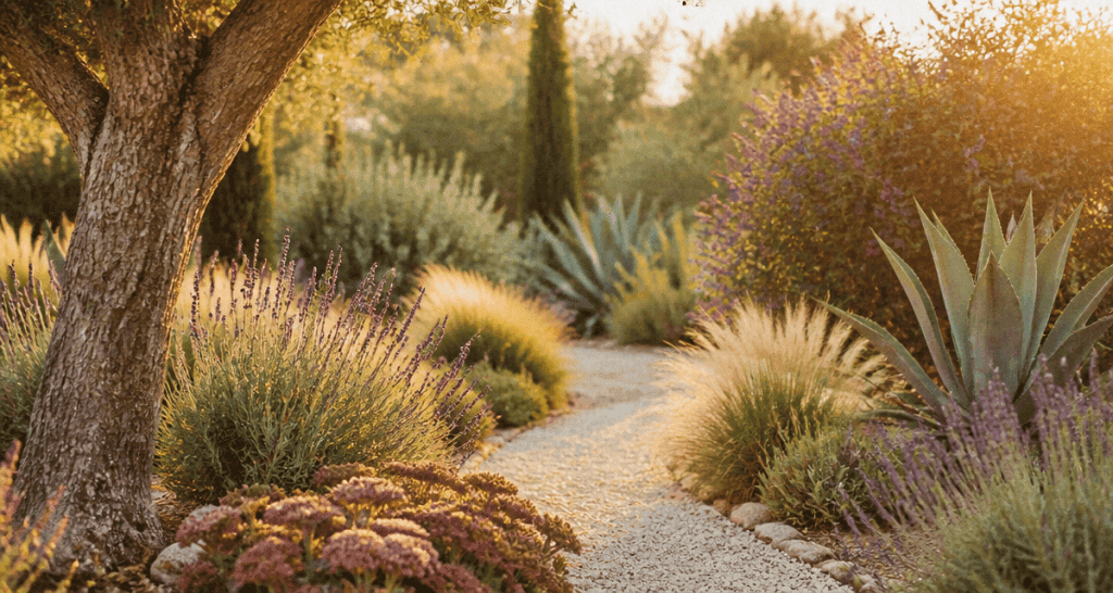 plantes plein soleil sans arrosage allée lavande