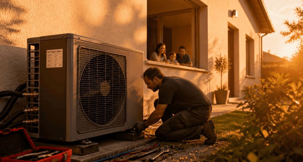 pompe à chaleur clim réversible prix devant maison