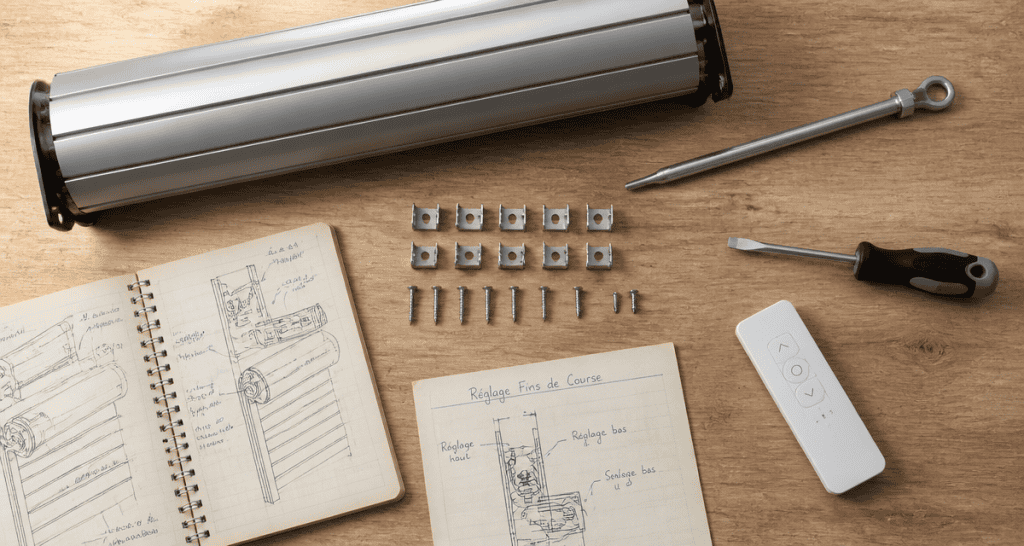 réglage fin de course volet roulant avec outils et fiche technique