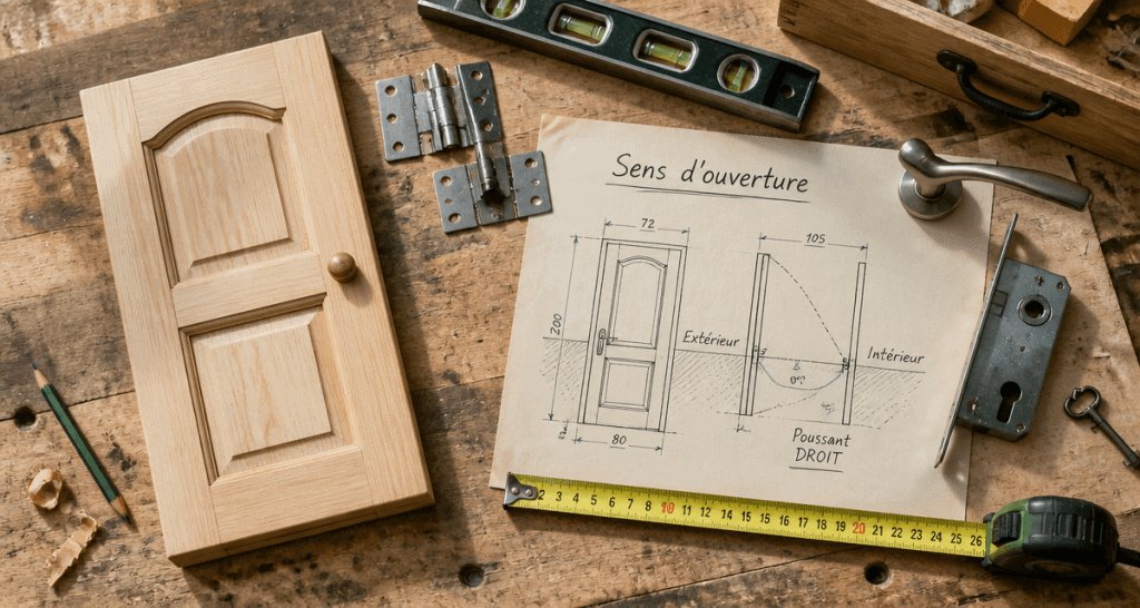 ouvrant porte plan menuisier