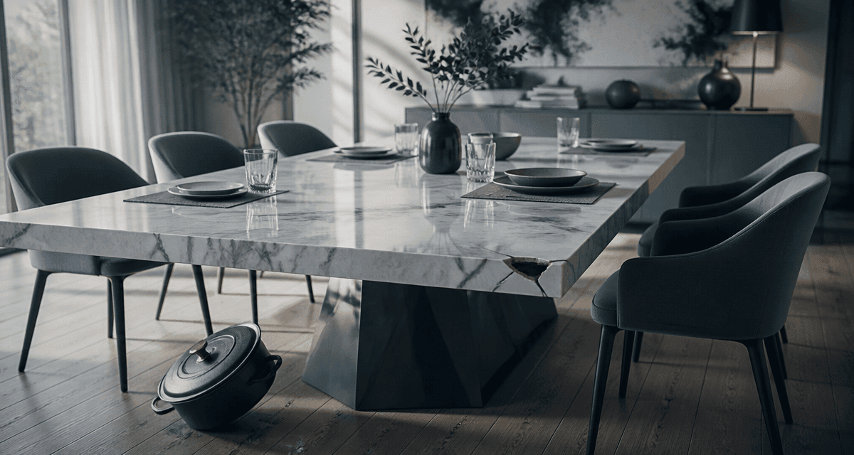 Table céramique inconvénient éclat visible