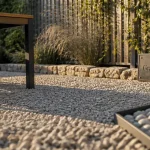 Gravier concassé stable pour terrasse, vue granulométrie 8/16 mm