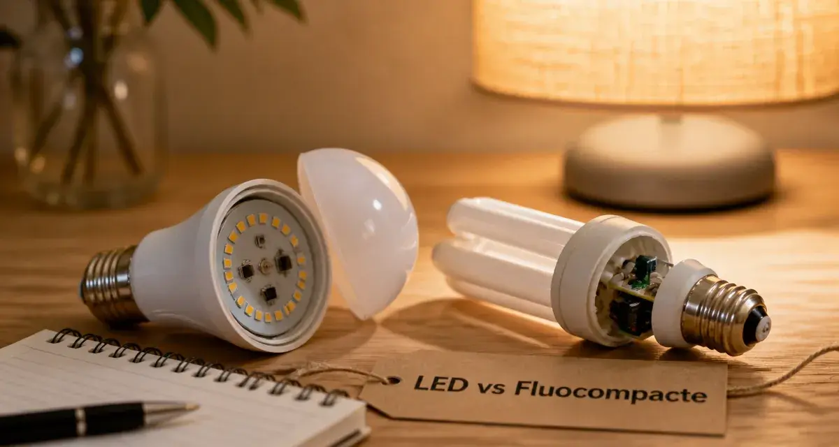ampoule economique LED vs fluocompacte pour éclairage
