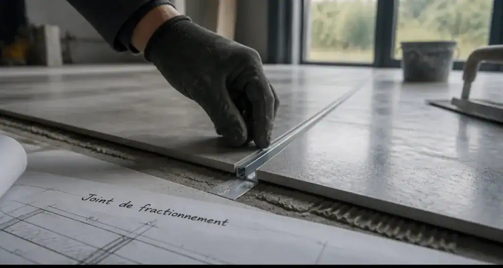carrelage joint de fractionnement pose en chantier