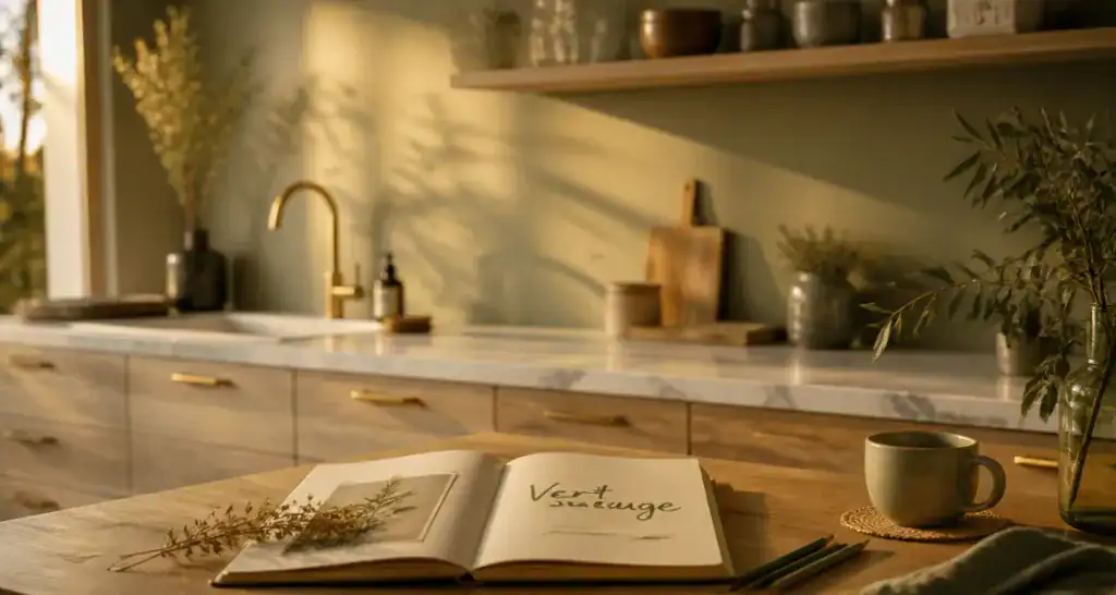 Couleurs vert sauge mur cuisine