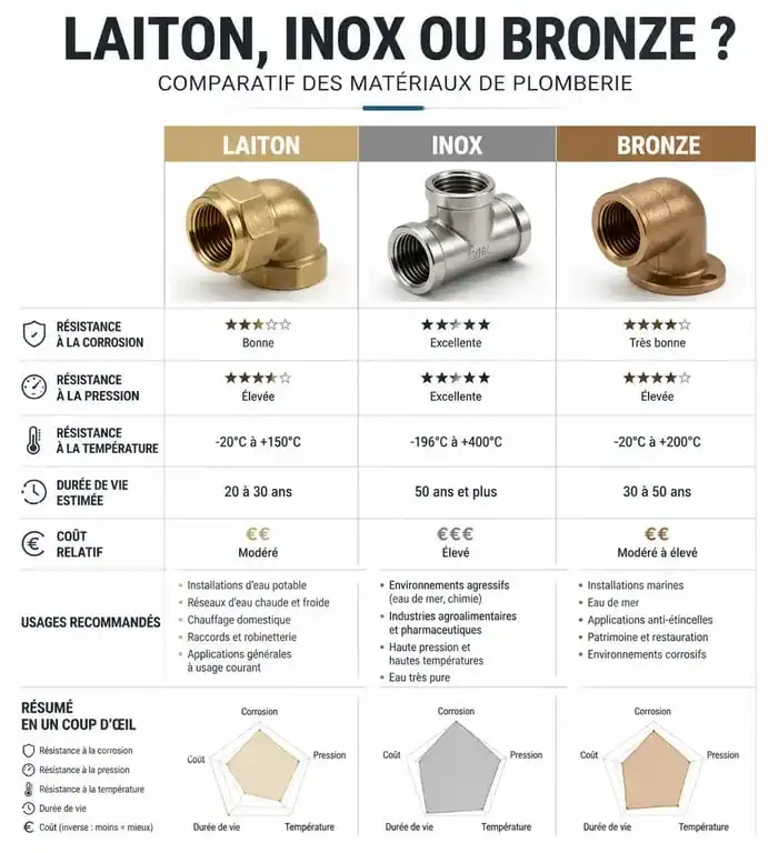 Comparatif des matériaux de plomberie pour vos travaux avec Batievol plomberie et chauffage