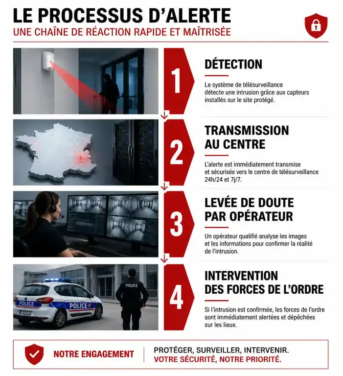 Processus d'alerte d'un abonnement télésurveillance : de la détection à l'intervention