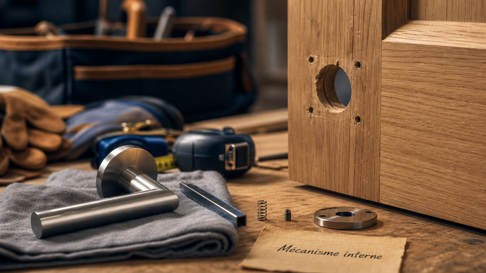 Interieur mécanisme poignée de porte : éléments et réparation