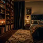 isolation phonique mur chambre sans travaux bibliothèque rideaux tête de lit