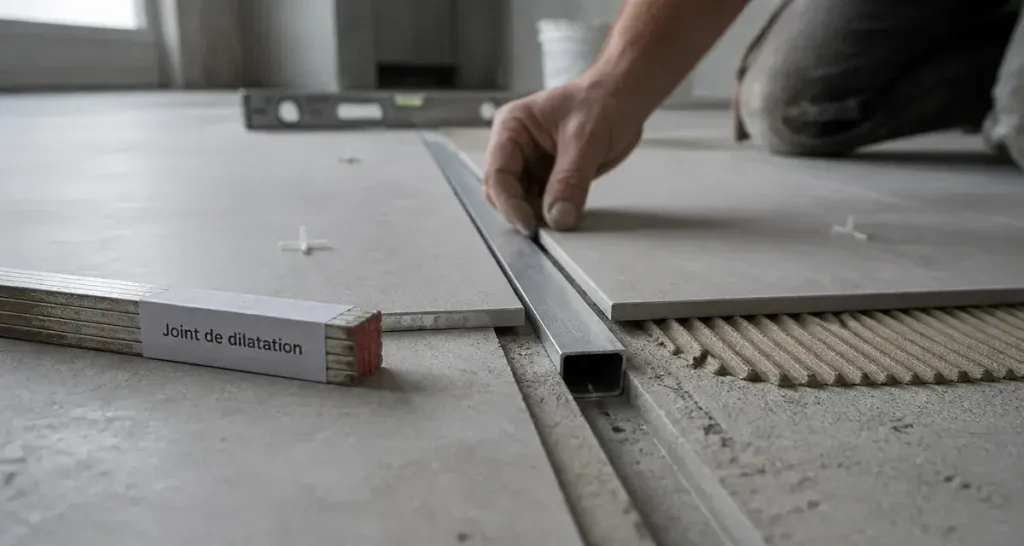 Joint dilatation carrelage inox, pour éviter les fissures du sol