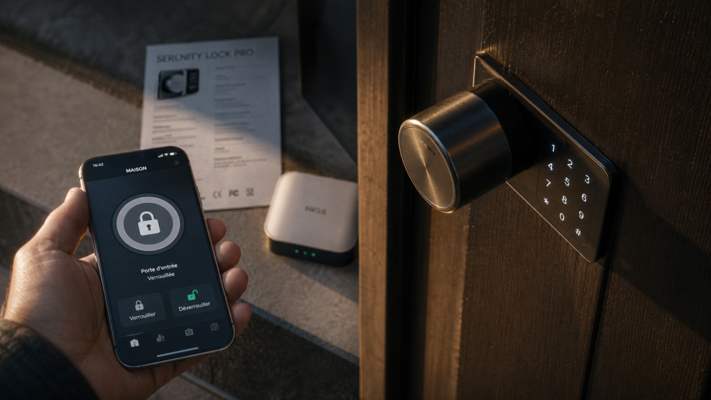 Serrure connectée prix : serrure intelligente sur porte d’entrée
