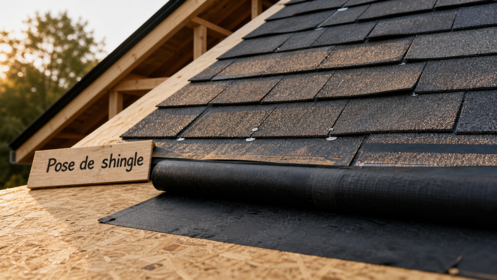 Shingle toiture : pose étanche, rangées et clous galvanisés