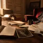 Vider maison après décès, cartons et documents sur table
