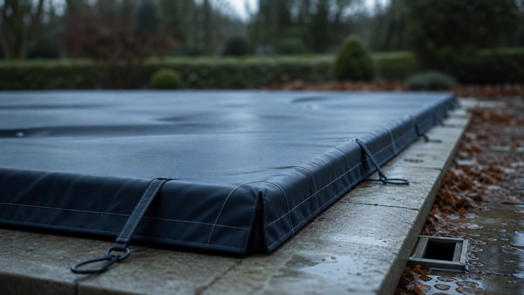 Bache hivernage piscine sur mesure, débord 70 cm, NF P90-308