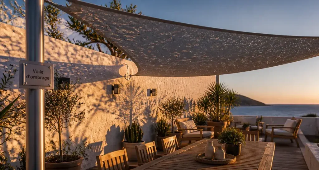 Bâches ombrage : toile micro-perforée pour terrasse, ombre douce