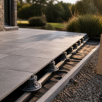 Carrelage sur plot inconvenients : terrasse sur plots réglables, vue des dalles et du vide technique