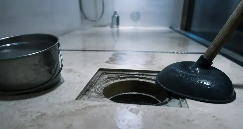 Deboucher la douche : ventouse sur bonde de douche italienne