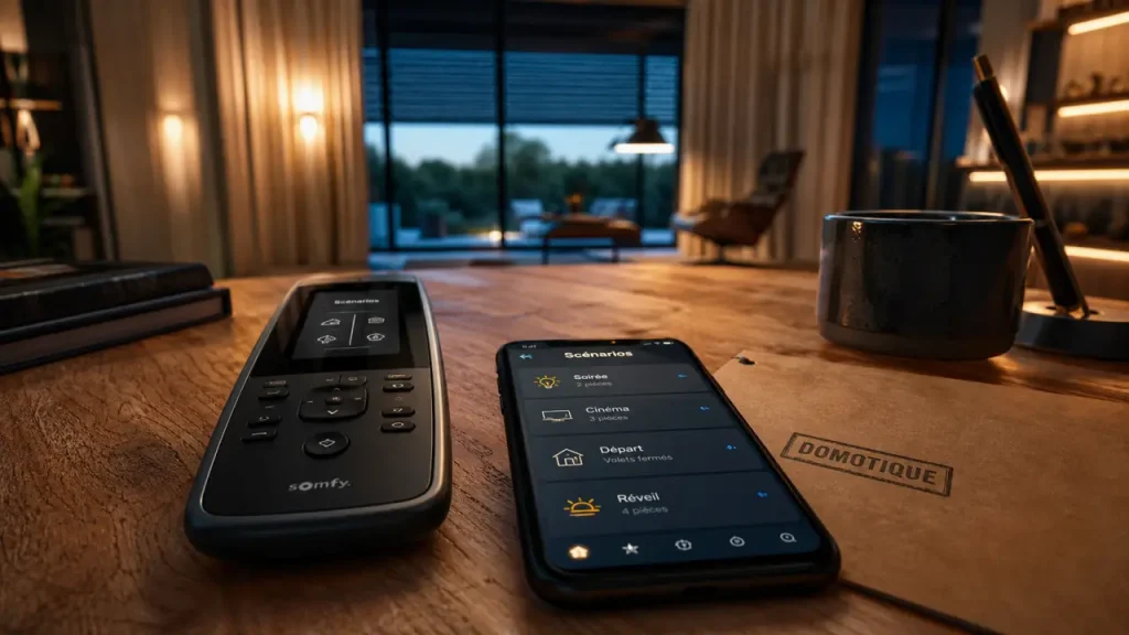 Domotique définition : télécommande et smartphone