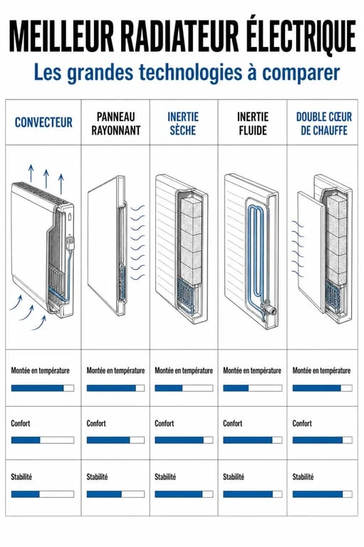 Comparatif du meilleur radiateur electrique selon la technologie et l’usage