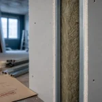 Épaisseur cloison entre 2 chambres : cloison isolée phonique avec laine de roche