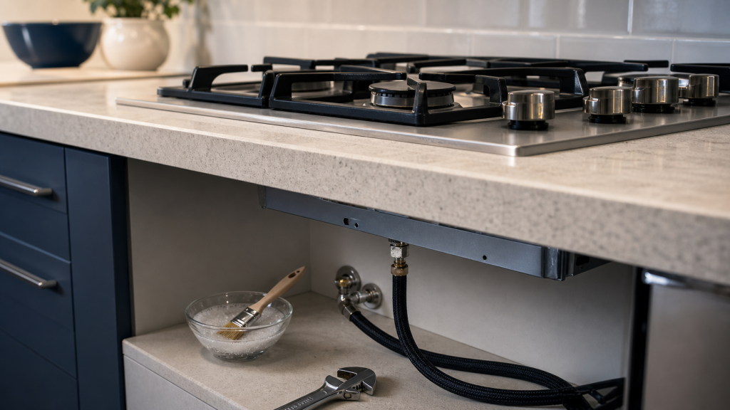 Installer une plaque de cuisson gaz sans fuite, raccord gaz propane