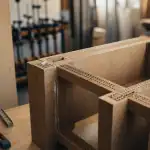 Meuble en carton fabrication en atelier, carton double cannelure