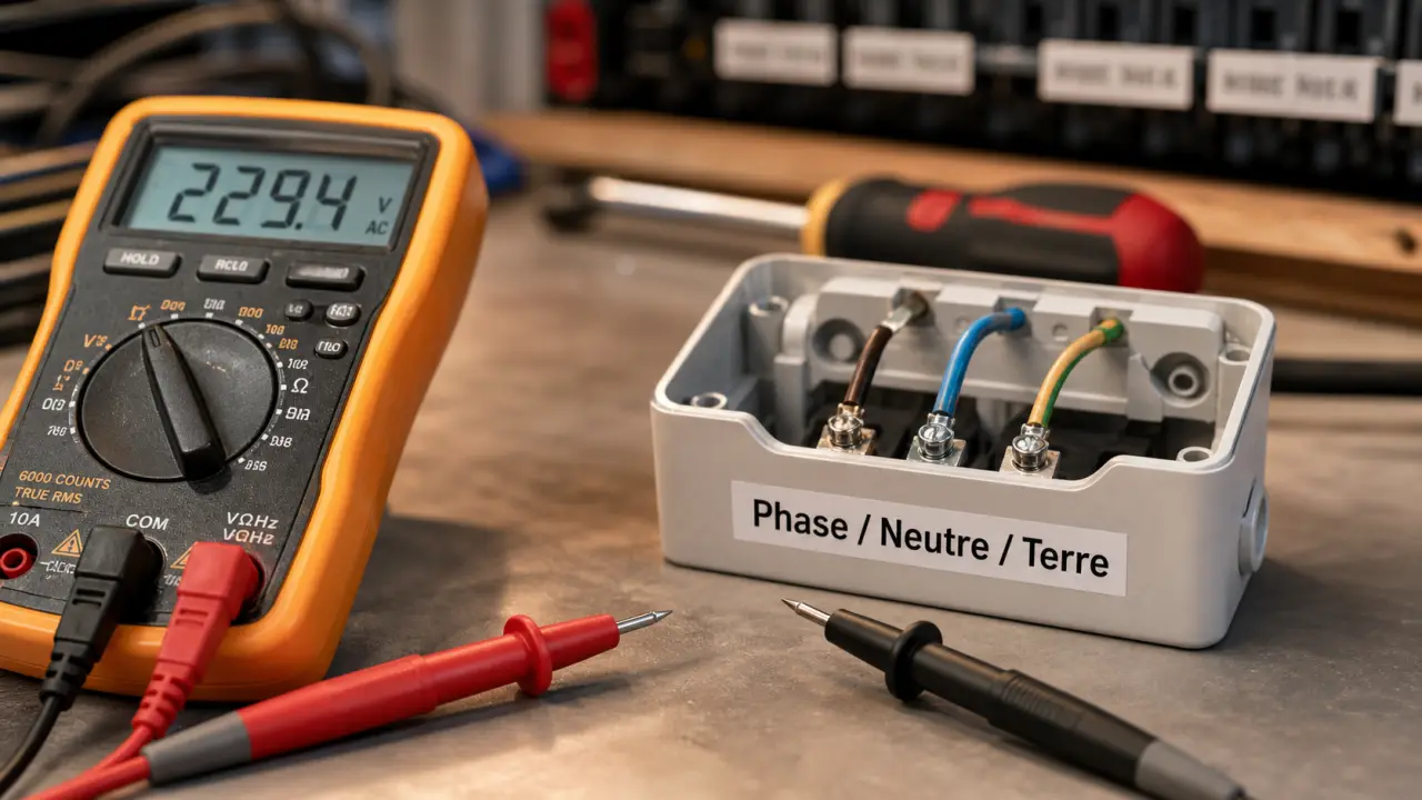 Mesures phase neutre et terre : 0 V, 2 V ou 100 V