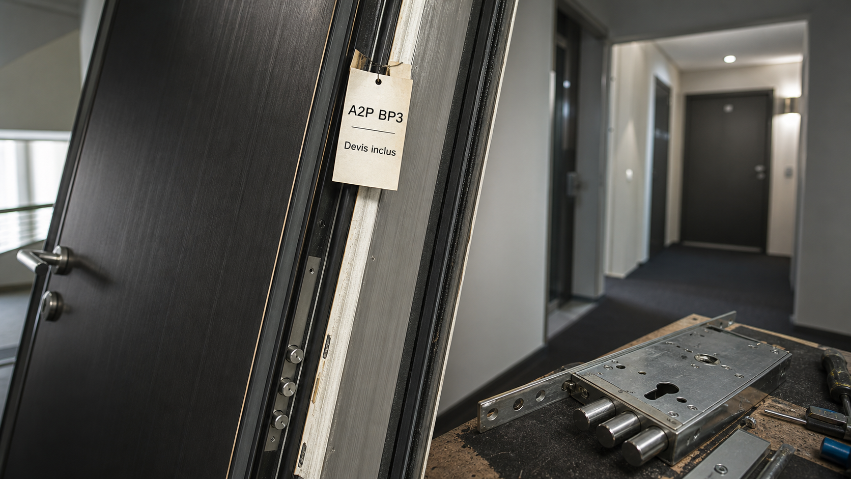 Porte blindée appartement prix, niveau BP3 visible