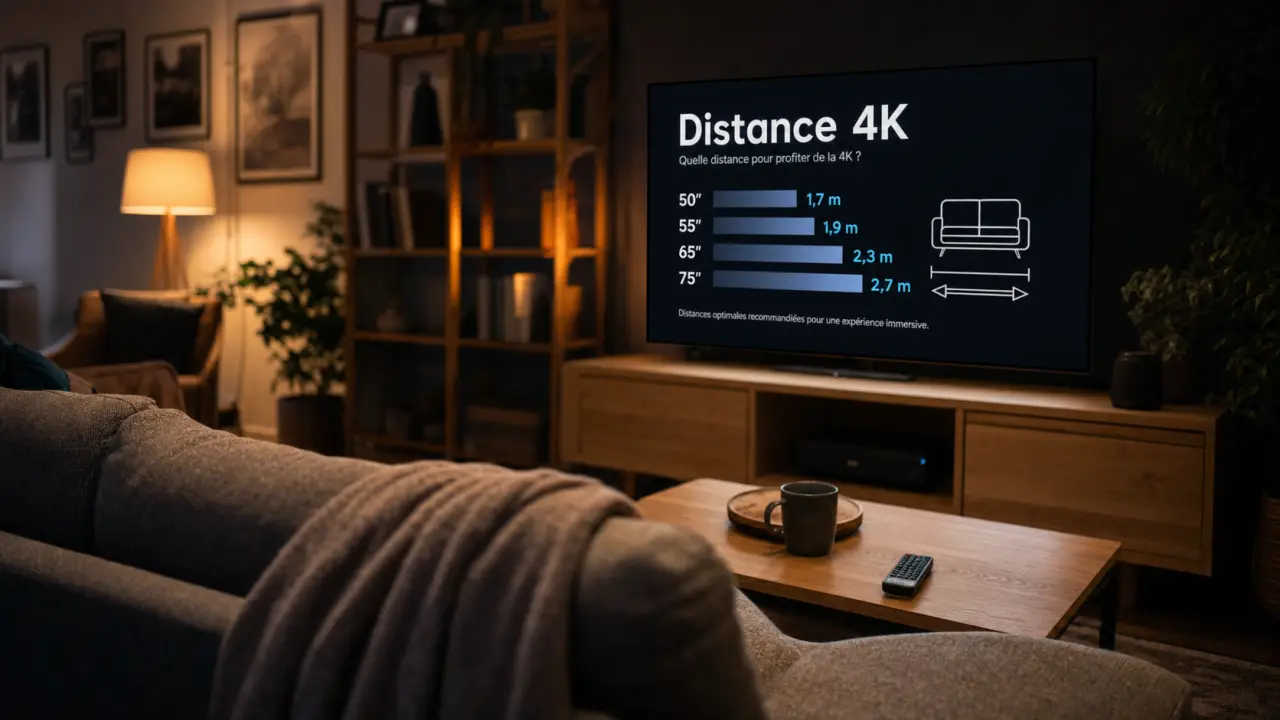 Quelle distance entre TV et canapé pour une image 4K confortable (règle 1,5)