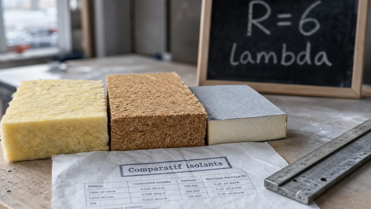 Tableau comparatif isolant thermique : lambda, épaisseur, prix