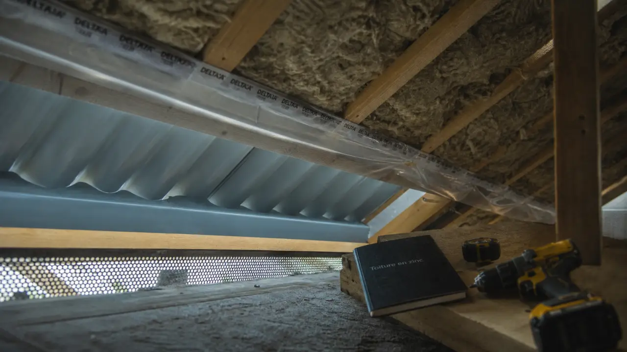 Toiture zinc isolation : lame d’air ventilée 40 mm contre condensation et corrosion