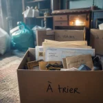 Vider maison : boîtes “à trier” et papiers administratifs après succession
