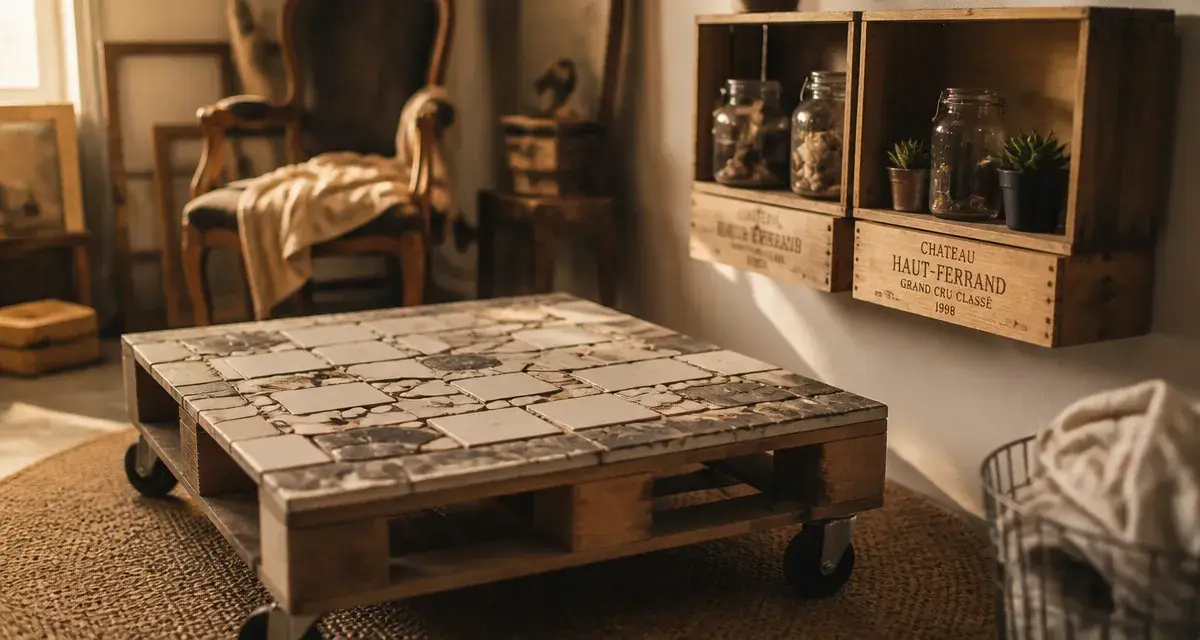 Déco récup 80 idées : table basse palette et caisses à vin décoratives
