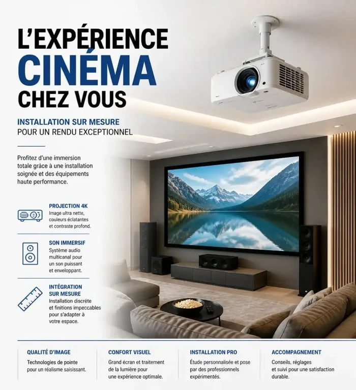 Installation optimale d'un vidéoprojecteur dans un salon home cinéma