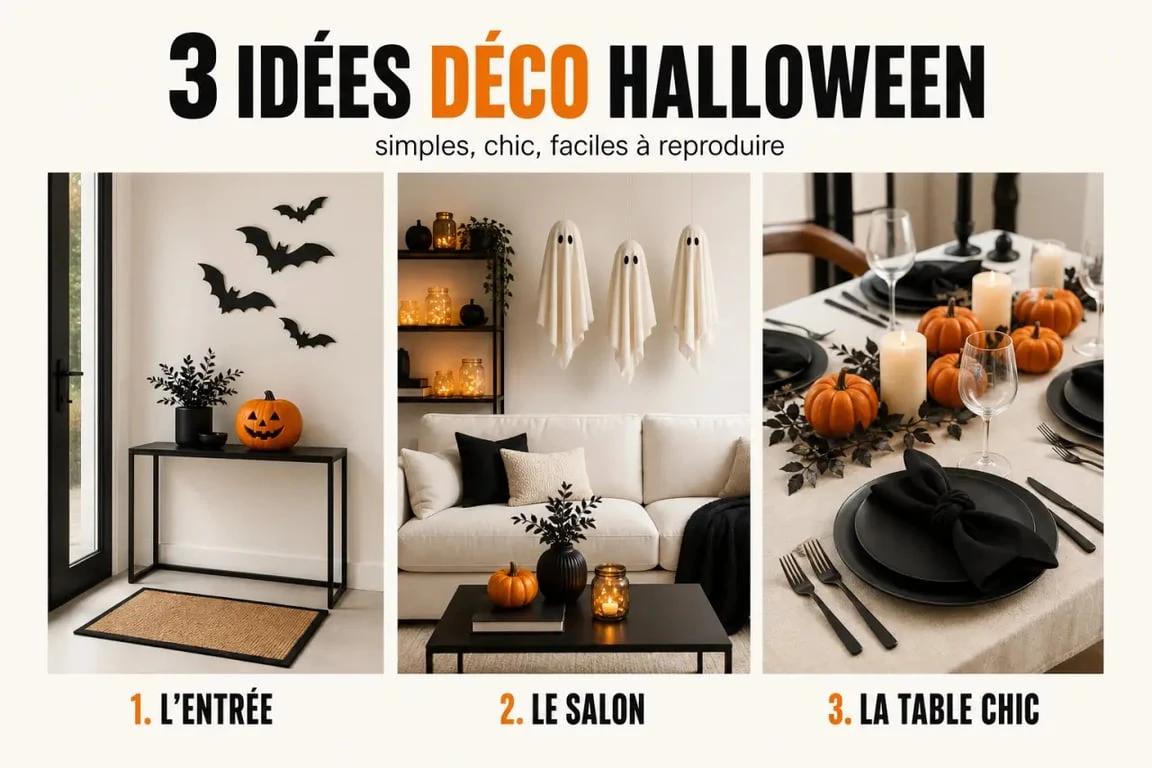 Idées déco Halloween pour l’entrée, le salon et la table dans une maison