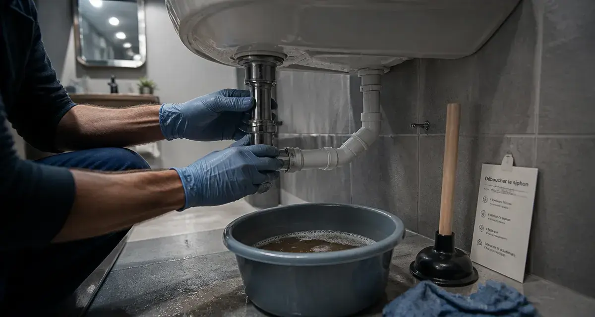 Lavabo bouché que faire : déboucher le siphon soi-même