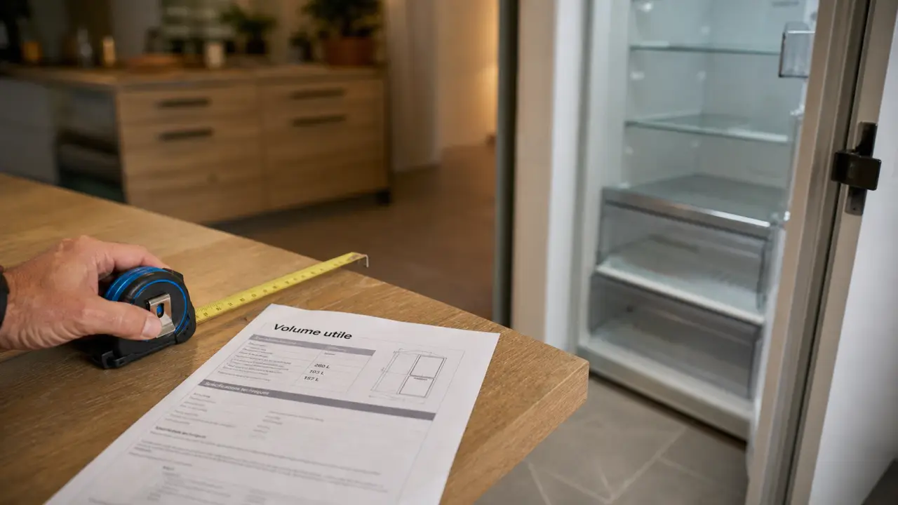 Quel frigo choisir : réfrigérateur blanc, volume utile et cuisine moderne