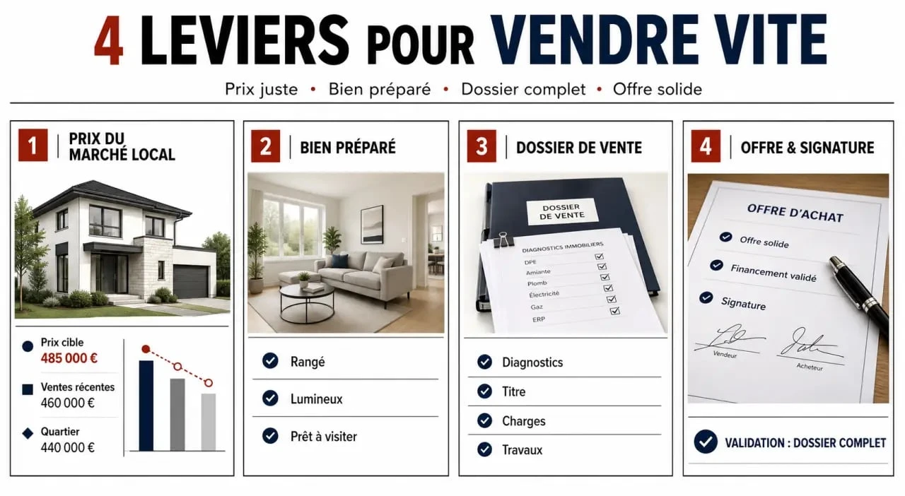 Vendre sa maison rapidement : étapes clés pour fixer le prix, préparer le bien et sécuriser le dossier