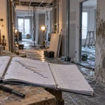 Travaux de rénovation intérieur : chantier en rénovation avec outils et planning