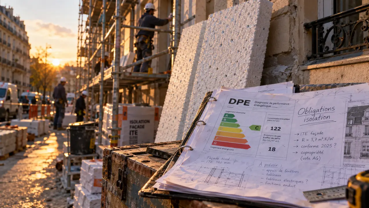 Obligation isolation thermique copropriété : échafaudage et isolation façade